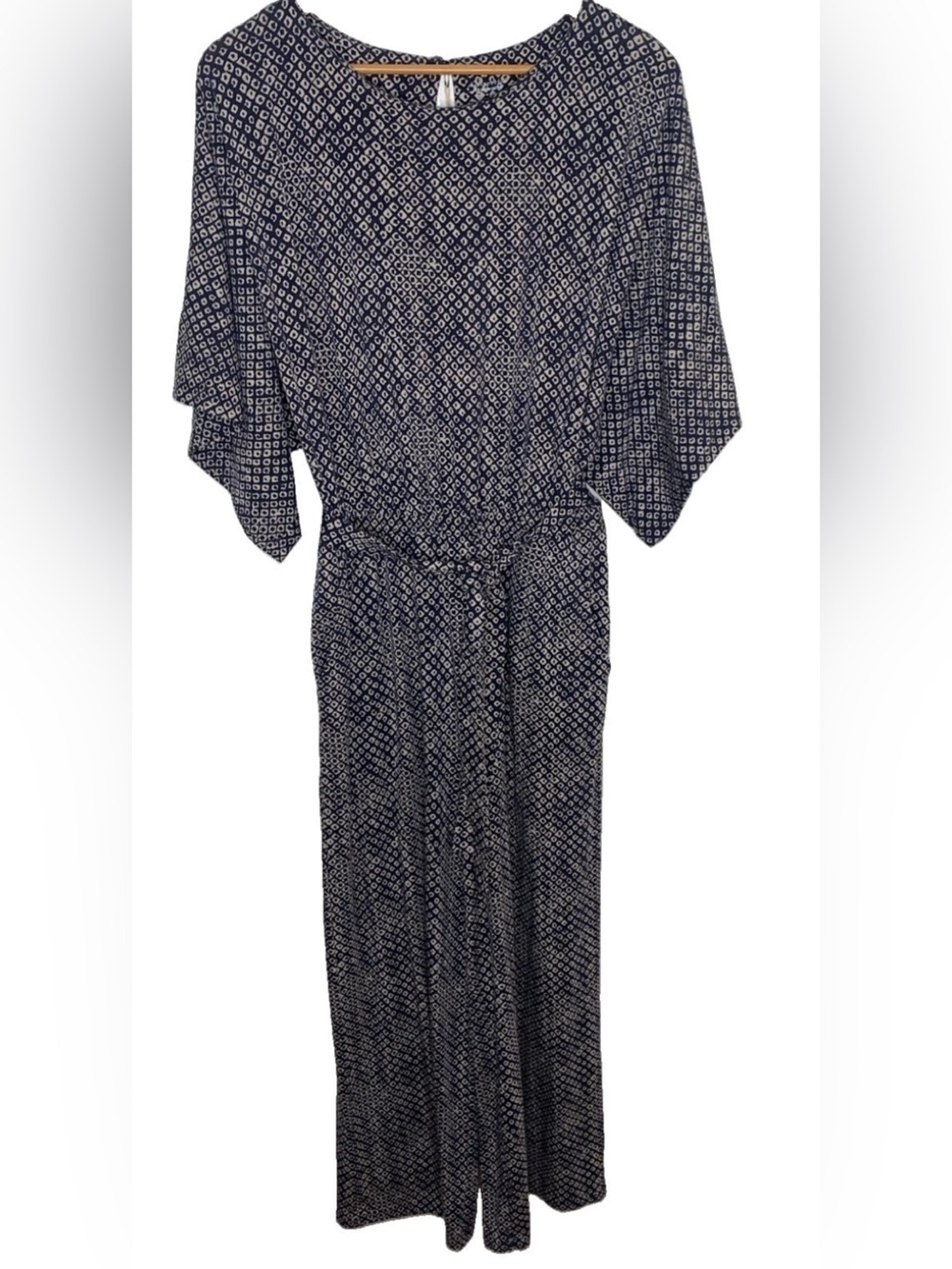 Garnet Hill Prato Knit Jumpsuit Wide Cropped Leg Kimono Sl Size Small New